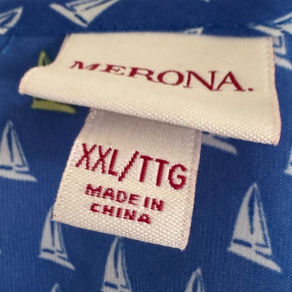 Merona Blue sailboat  Patterned Women's Top XXL - Picture 3 of 3